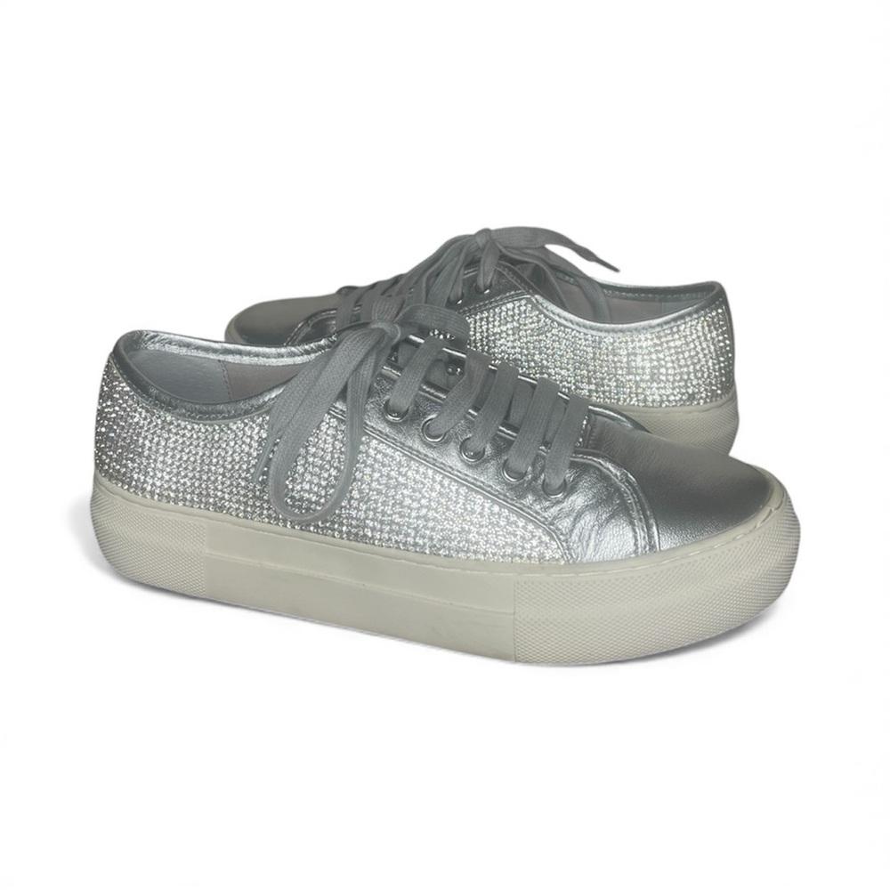 Gianni Bini Silver Rhinestone Sneakers Size 8